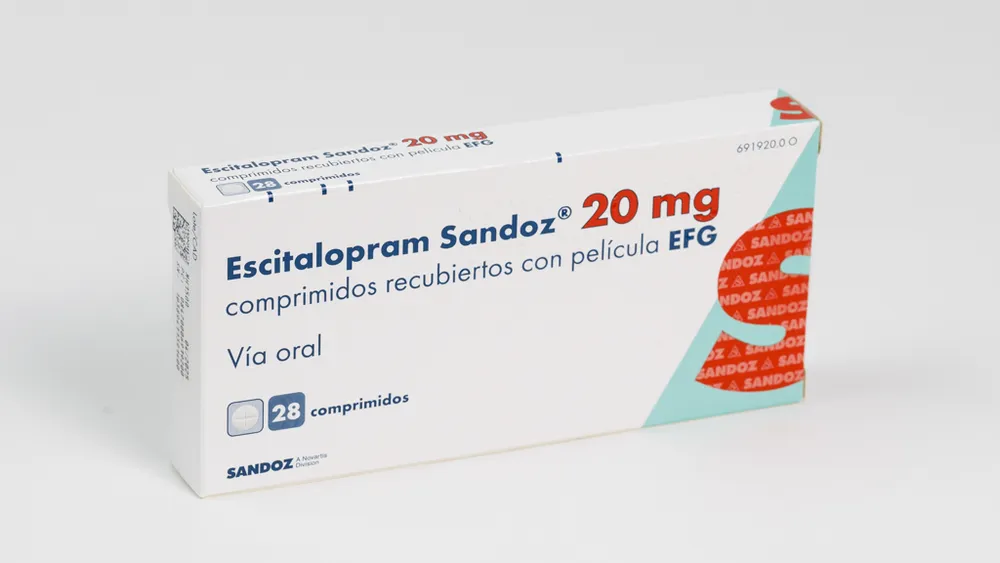 ESCITALOPRAM SANDOZ 20 MG COMPRIMIDOS RECUBIERTOS CON PELICULA EFG COMPRIMIDO RECUBIERTO CON PELÍCULA