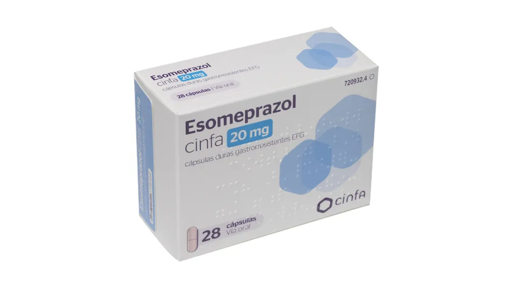 Esomeprazole CINFA 20 mg gastro-resistant hard capsules EFG capsules, hard, enteric-coated