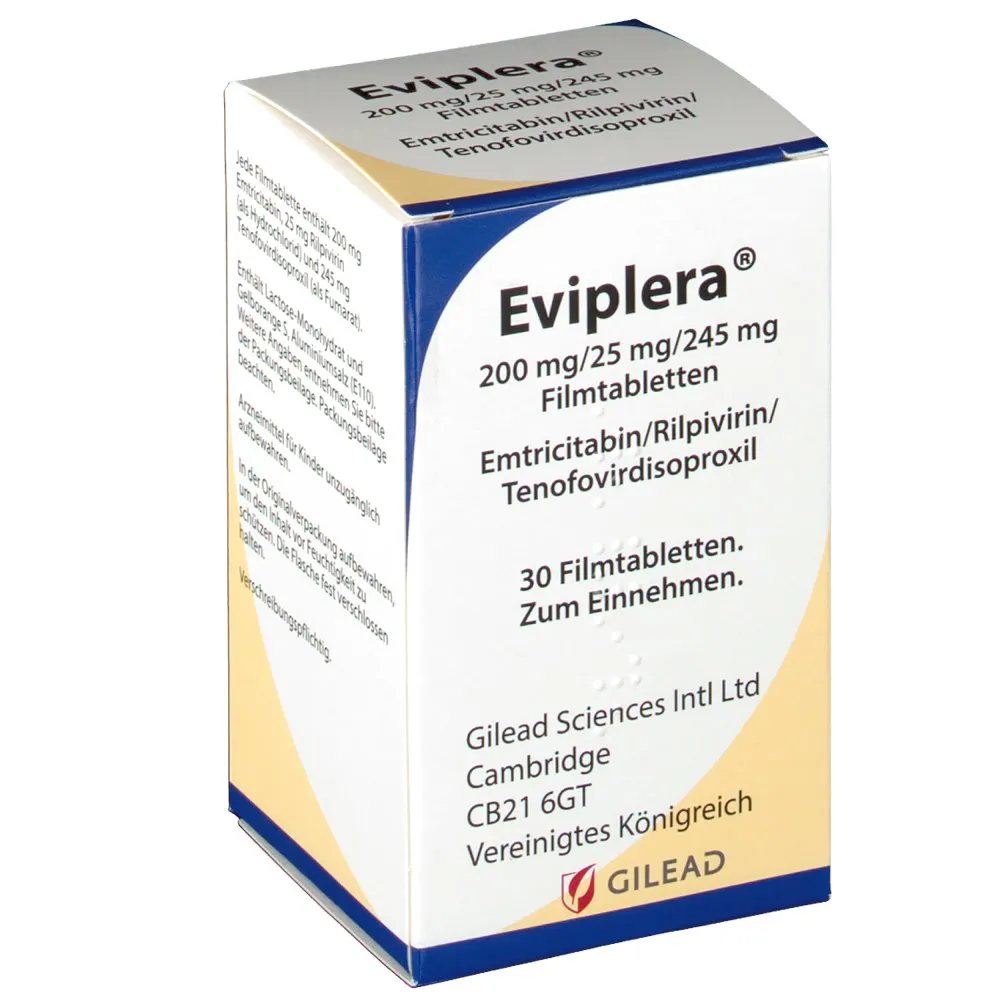 Eviplera 200 mg/25 mg/245 mg film-coated tablets tablets, film-coated