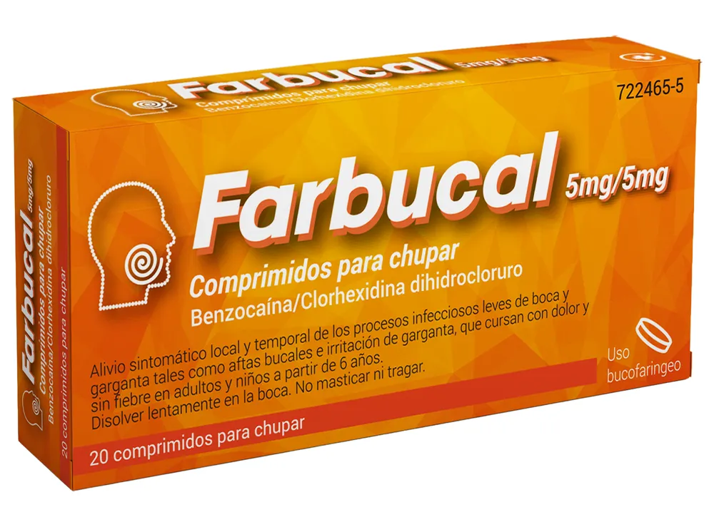 Farbucal 5 mg/5 mg compresse per succhiare pastiglie per succhiare