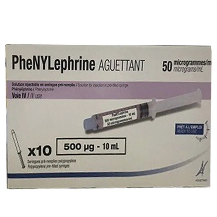Phenylephrine Aguettant 50 micrograms/ml solution for injection in pre-filled syringe solution for injection in a pre-filled syringe