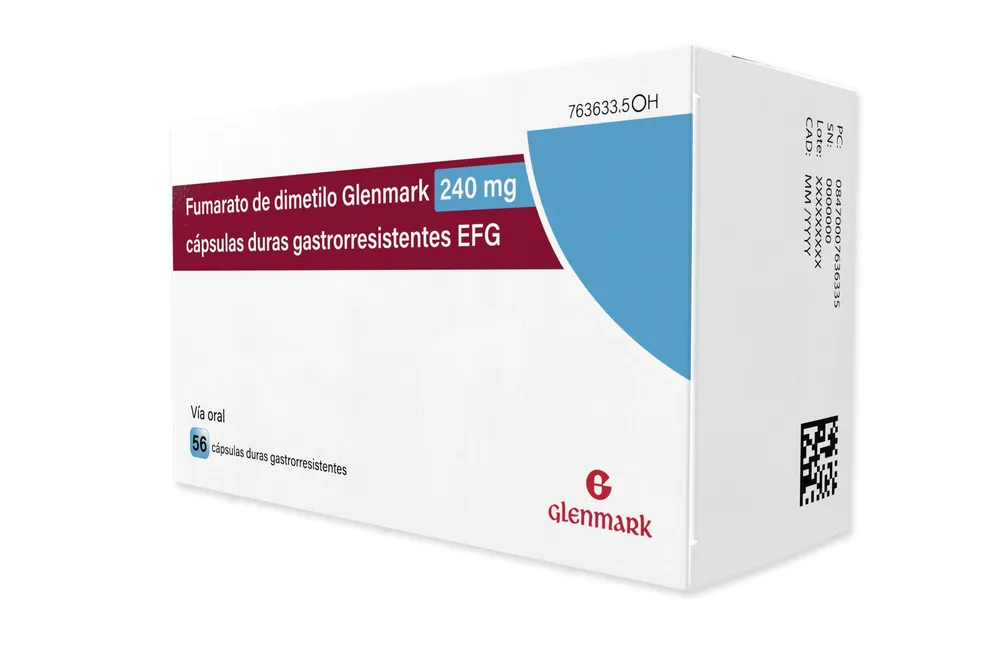 FUMARATO DE DIMETILO GLENMARK 240 MG CAPSULAS DURAS GASTRORRESISTENTES EFG CÁPSULA DURA GASTRORRESISTENTE