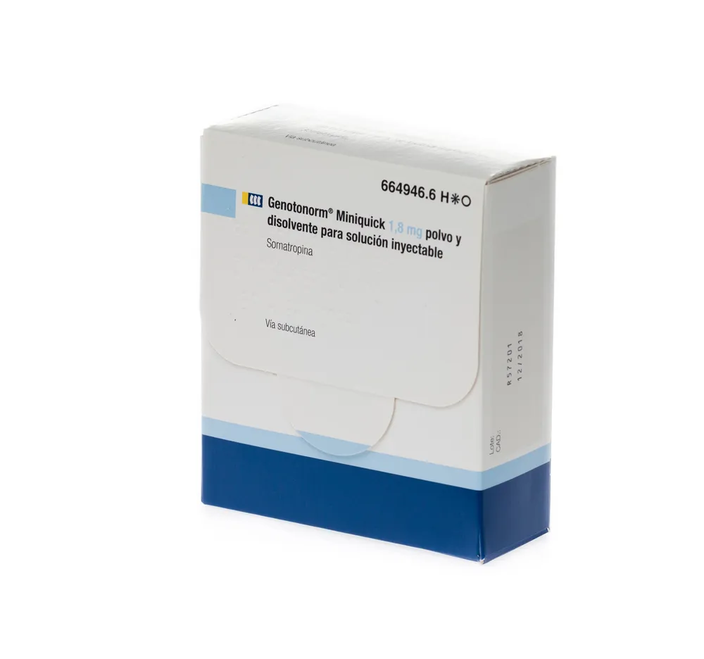 GENOTONORM MINIQUICK 1,8 mg POLVO Y DISOLVENTE PARA SOLUCION INYECTABLE POLVO Y DISOLVENTE PARA SOLUCIÓN INYECTABLE