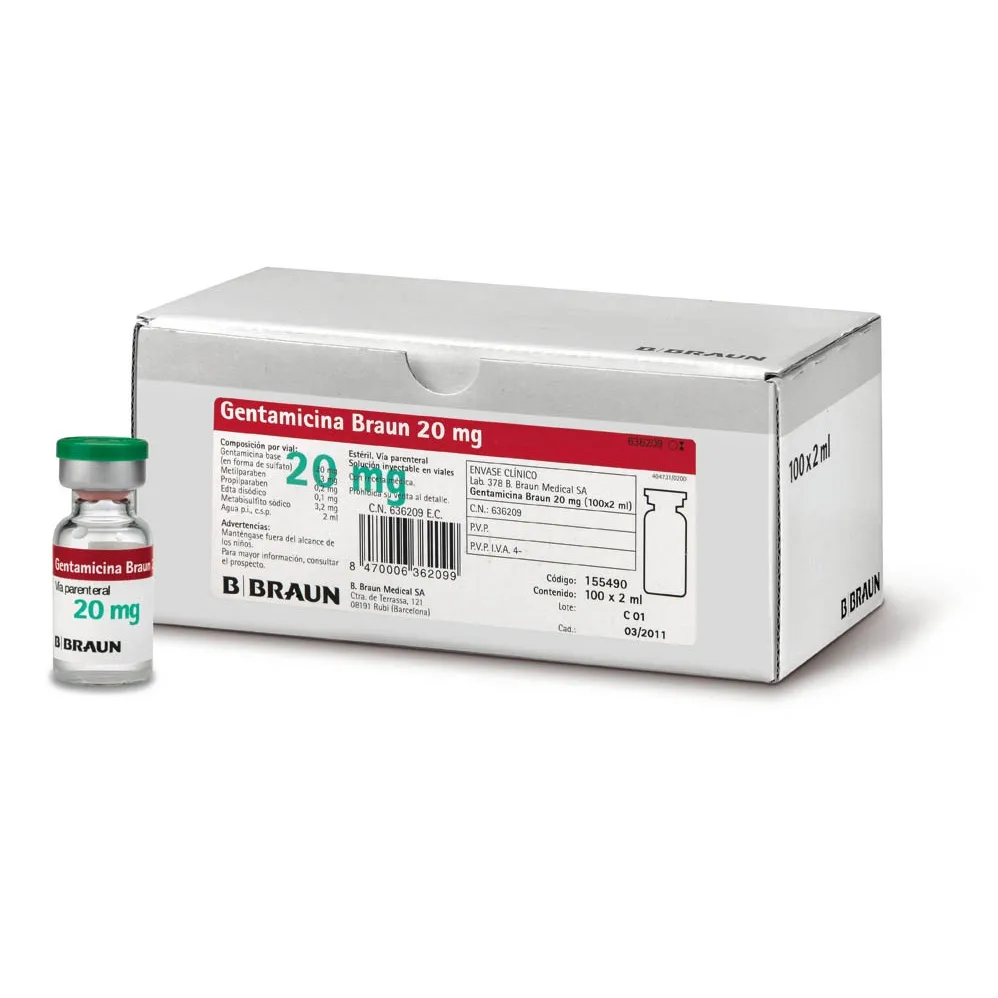 GENTAMICINA BRAUN 3 MG/ML SOLUCION PARA PERFUSION SOLUCIÓN PARA PERFUSIÓN