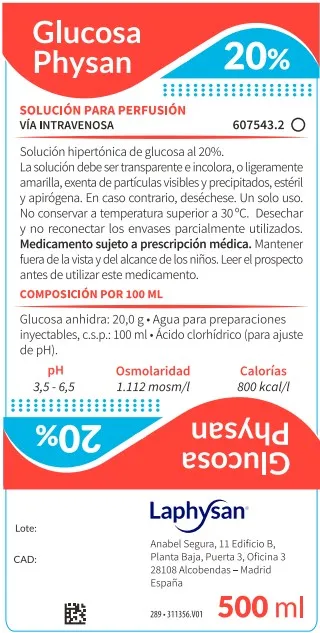 Glucosio Physan 20% soluzione per infusione soluzione per infusione