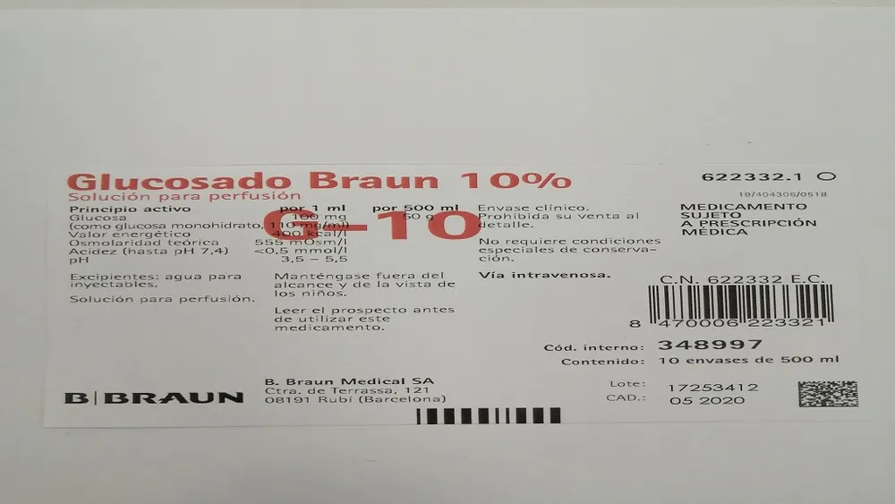 Glucosato Braun 10% soluzione per infusione soluzione per infusione