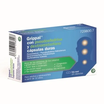 Grippal con pseudoefedrina e destrometorfano capsule rigide capsule, rigide