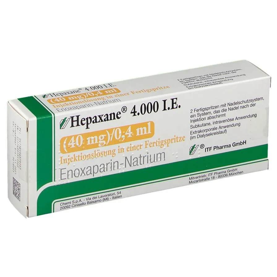 Hepaxane 4,000 IU (40 mg)/0.4 ml solution for injection in pre-filled syringe solution for injection in a pre-filled syringe