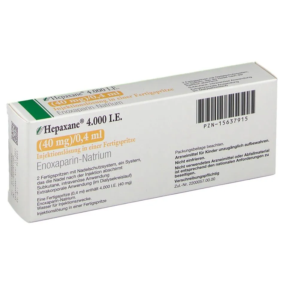 Hepaxane 8,000 IU (80 mg)/0.8 ml solution for injection in pre-filled syringe solution for injection in a pre-filled syringe