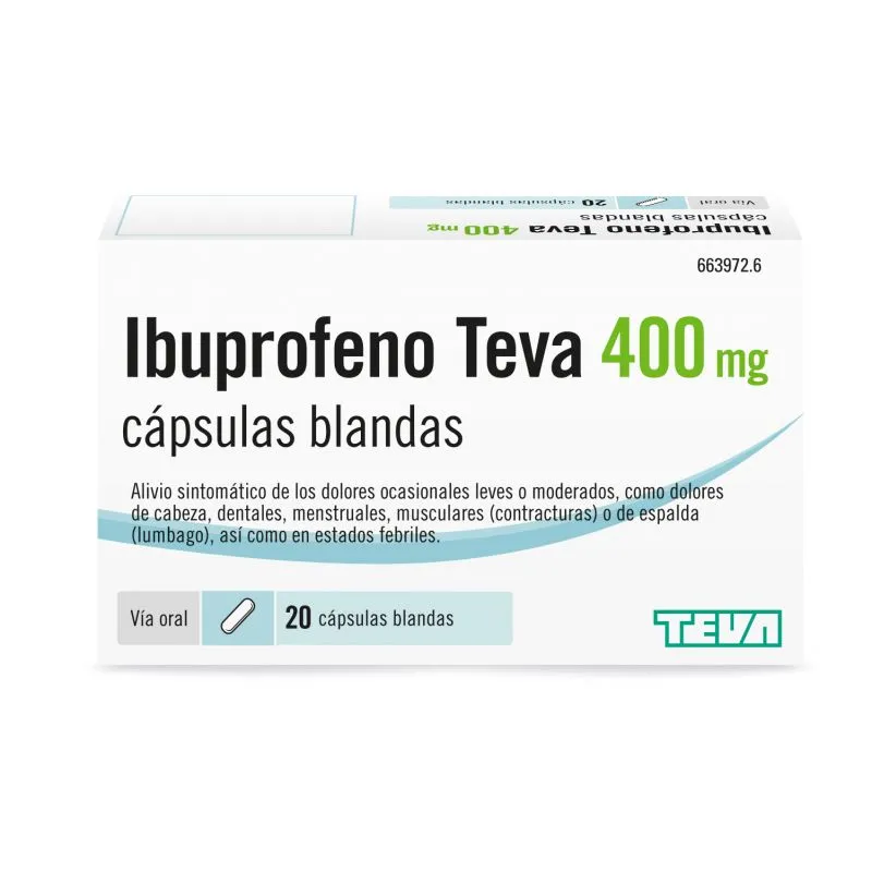 Ibuprofen Teva 400 mg soft capsules capsules, soft gelatin