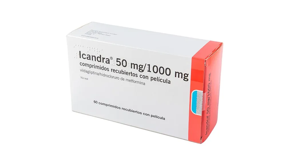 Icandra 50 mg/1000 mg compresse rivestite con film compresse, rivestite con film