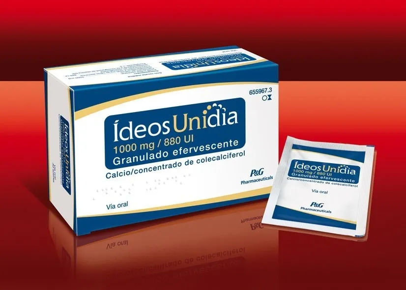 Ideos Unidia 1000 mg/880 IU effervescent granules granules, effervescent