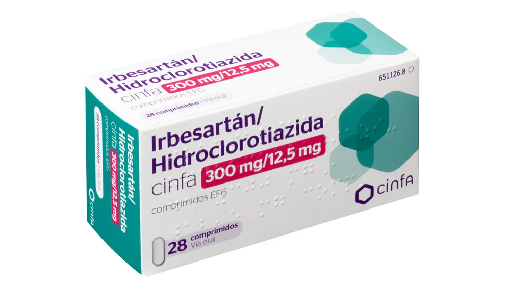 Irbesartan/hydrochlorothiazide CINFA 300 mg/12.5 mg tablets EFG tablets