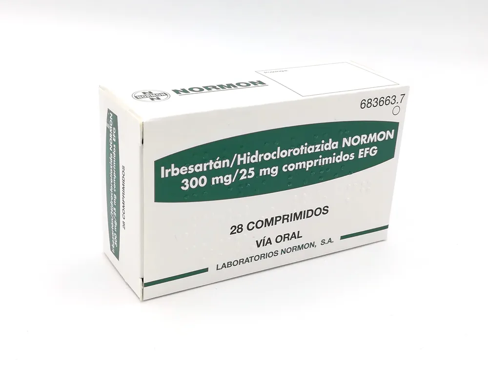 Irbesartan/hydrochlorothiazide Normon 300 mg/25 mg tablets EFG tablets