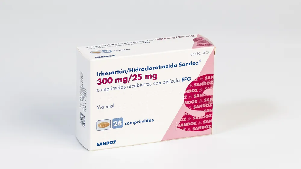 Irbesartan/idroclorotiazide Sandoz 300 mg/25 mg compresse rivestite con film EFG compresse, rivestite con film