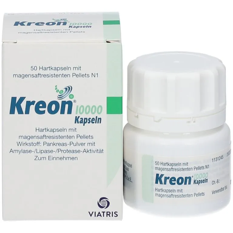 Kreon 10,000 U gastro-resistant hard capsules capsules, hard