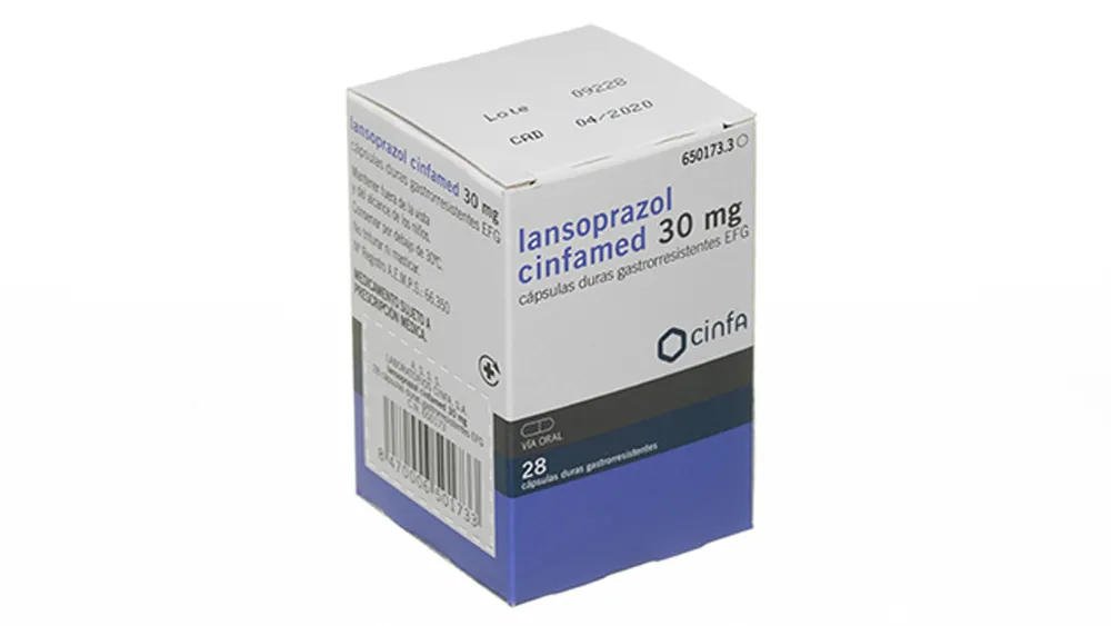 Lansoprazole Cinfamed 30 mg gastro-resistant capsules EFG capsules, hard, enteric-coated