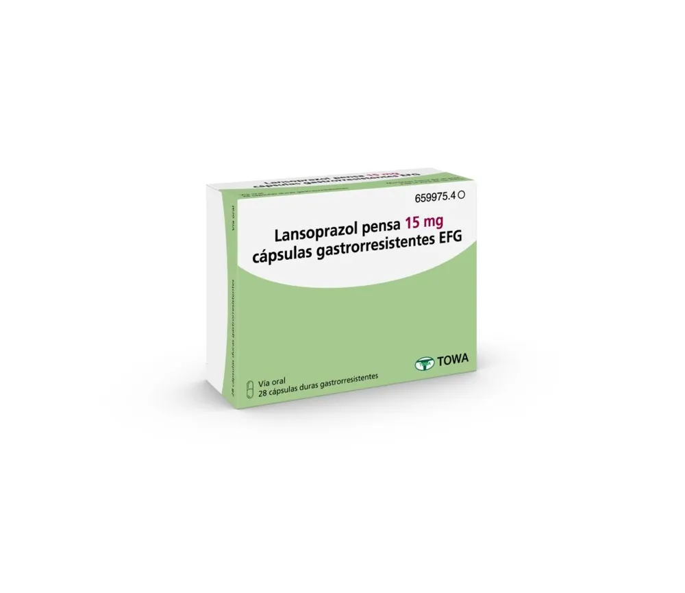 Lansoprazolo PensA 15 mg capsule rigide gastroresistenti EFG capsula, dura gastrorresistente