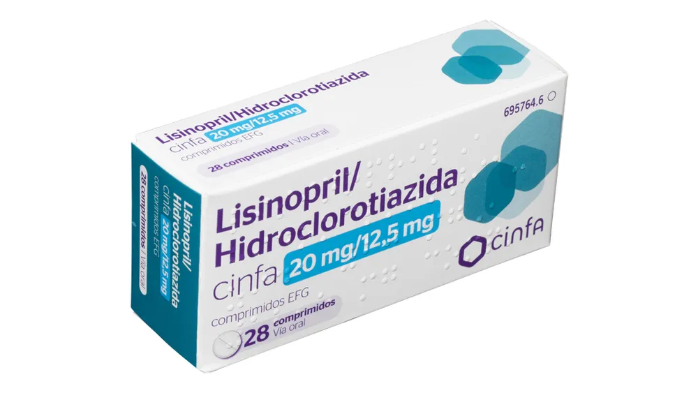 Lisinopril/hydrochlorothiazide CINFA 20 mg/12.5 mg tablets EFG tablets