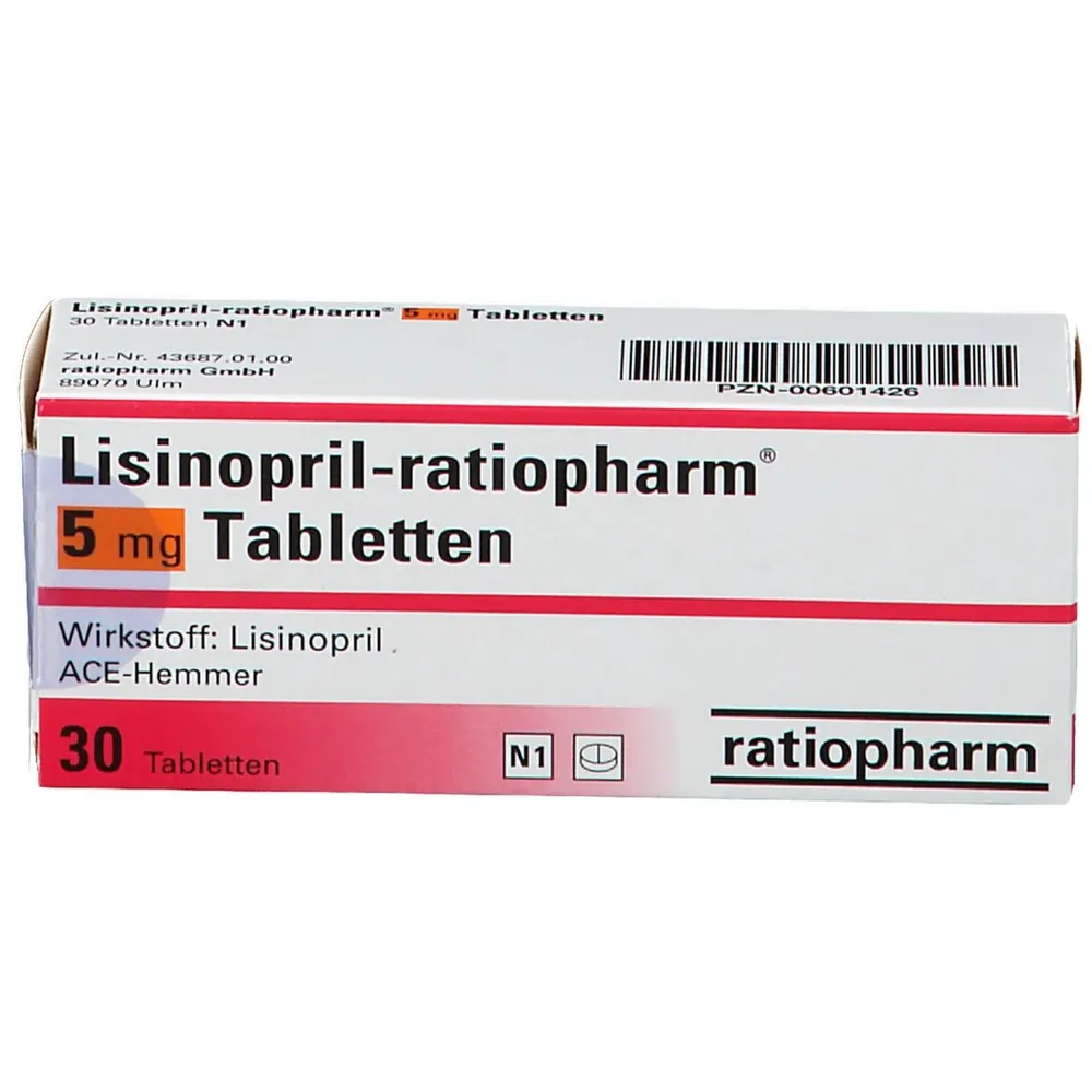 Lisinopril Teva-Ratiopharm 5 mg tablets EFG tablets