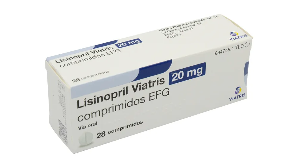 Lisinopril Viatris 20 mg tablets EFG tablets