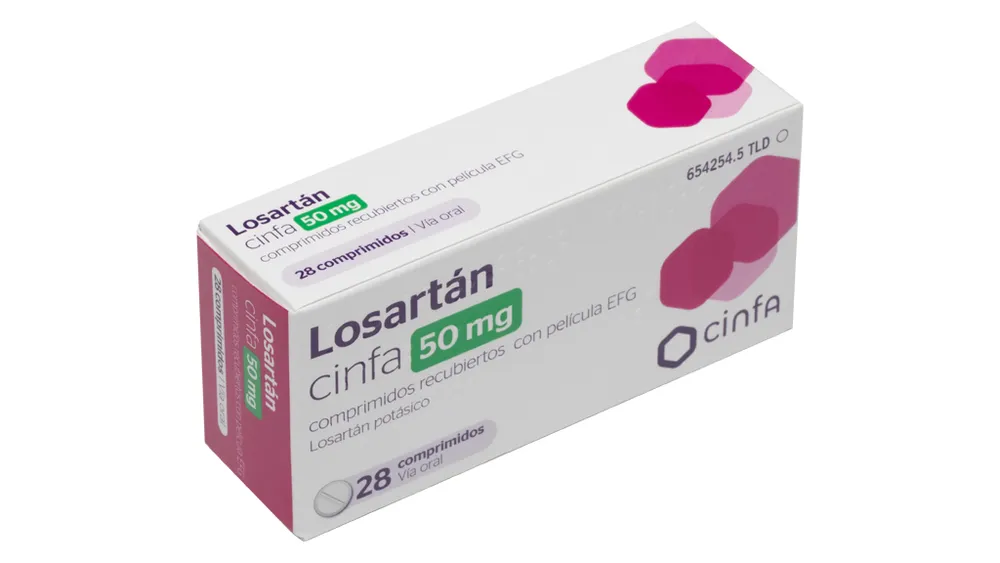 Losartan CINFA 50 mg film-coated tablets EFG tablets, film-coated