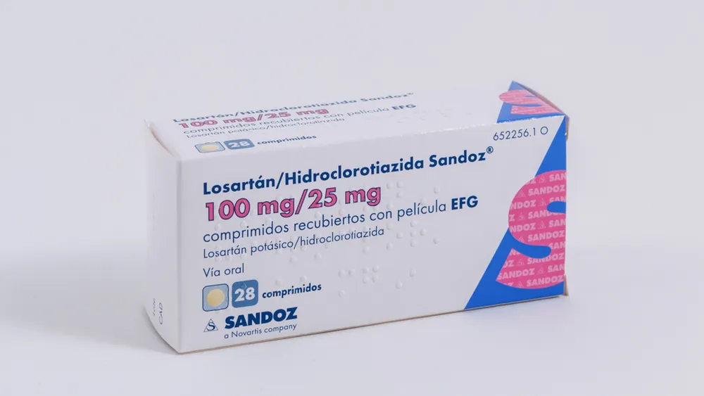 Losartan/hydrochlorothiazide Sandoz 100 mg/25 mg film-coated tablets EFG tablets, film-coated