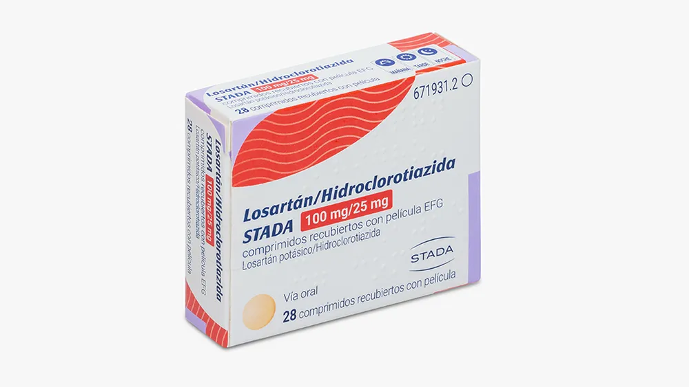 Losartan/hydrochlorothiazide STADA 100/25 mg film-coated tablets EFG tablets, film-coated