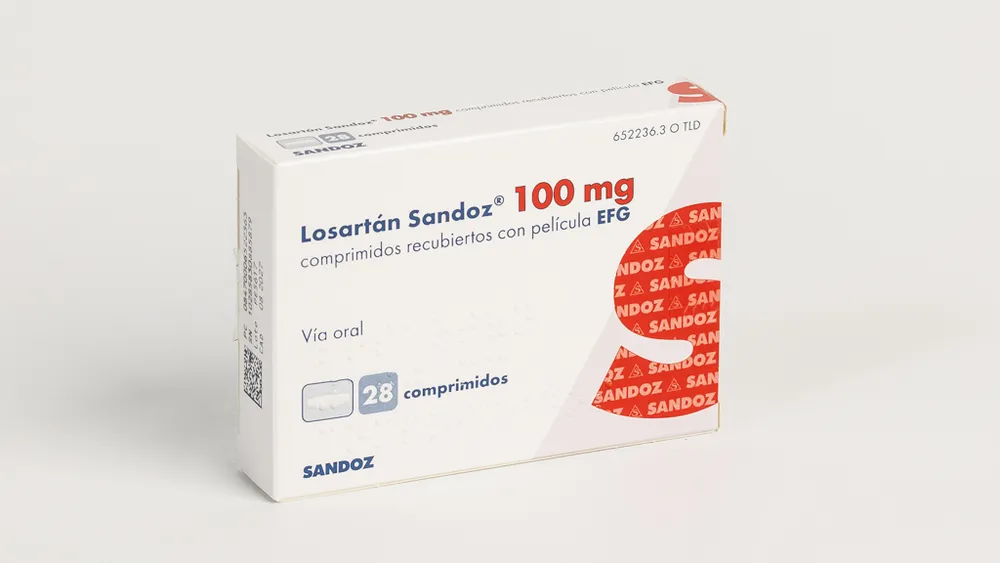 Losartan Sandoz 100 mg film-coated tablets EFG tablets, film-coated