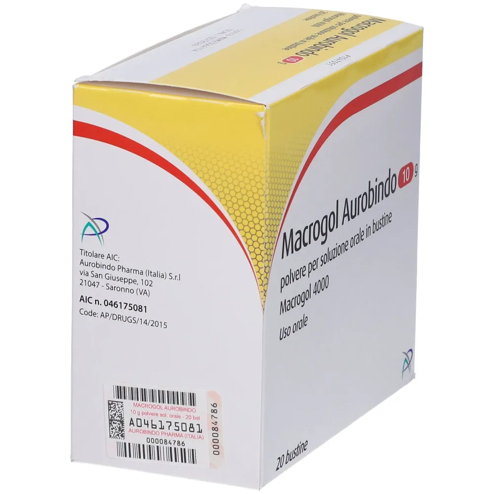 Macrogol Aurovitas 10 g polvere per soluzione orale in bustina polvere per soluzione orale in bustina