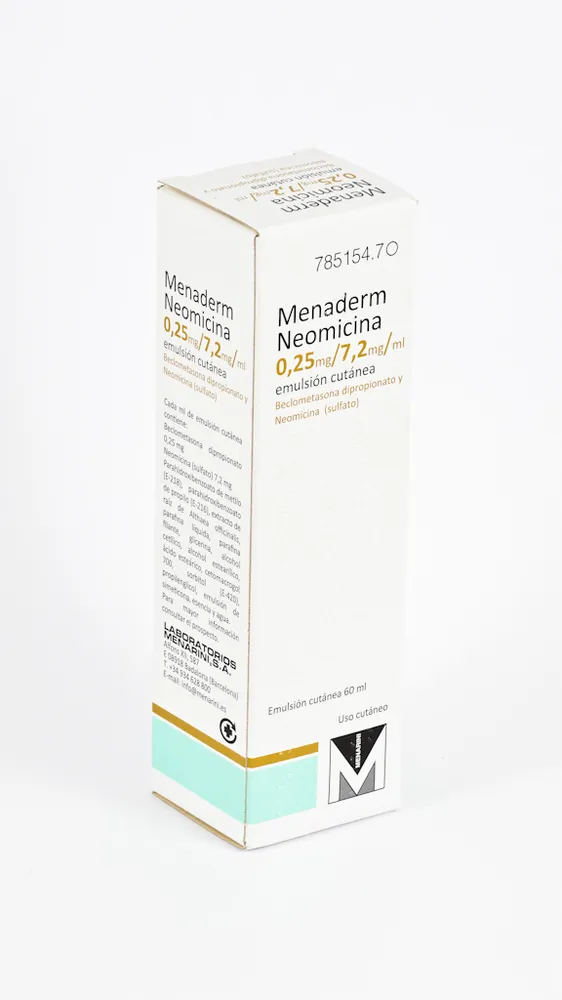 Menaderm neomycin 0.25 mg/7.2 mg/ml cutaneous emulsion emulsion, cutaneous