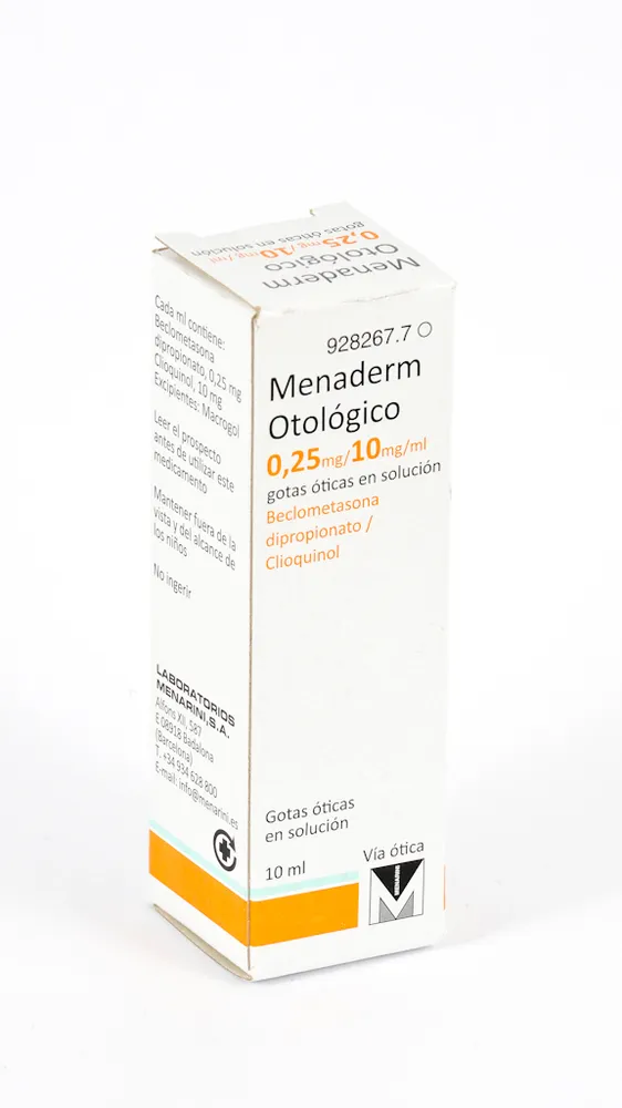 Menaderm Otologico 0.25 mg/10 mg/ml ear drops solution drops, otic solution