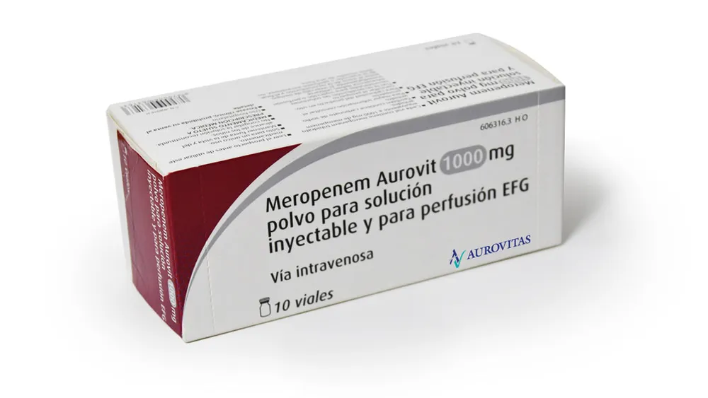 Meropenem Aurovit 1000 mg polvere per soluzione iniettabile e per infusione EFG polvere per soluzione iniettabile e per perfusione