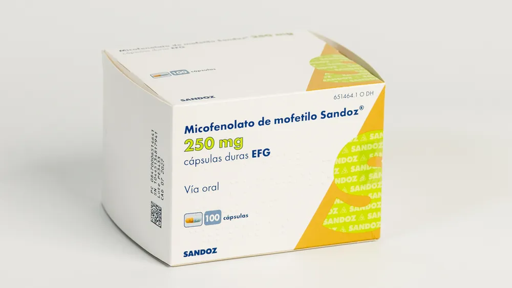 Mycophenolate mofetil Sandoz 250 mg hard capsules EFG capsules, hard