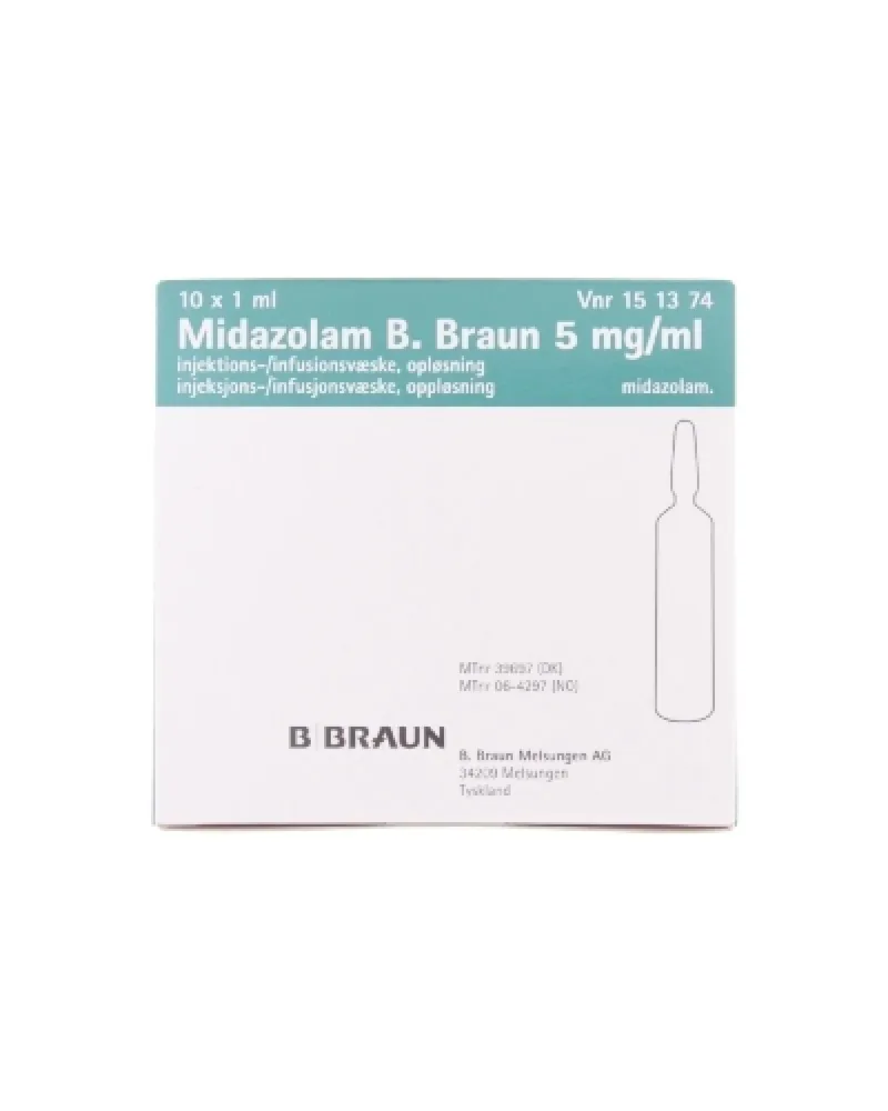 Midazolam B. Braun 5 mg/ml solution for injection/infusion EFG solution for injection and for infusion