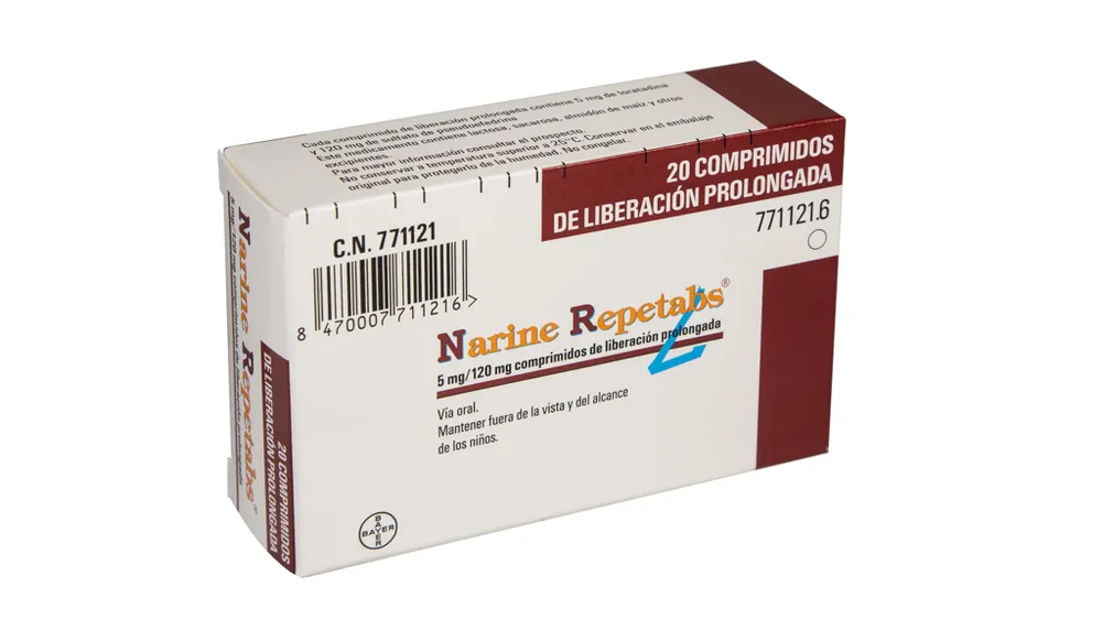 Narine Repetabs 5 mg/120 mg prolonged-release tablets tablets, prolonged-release