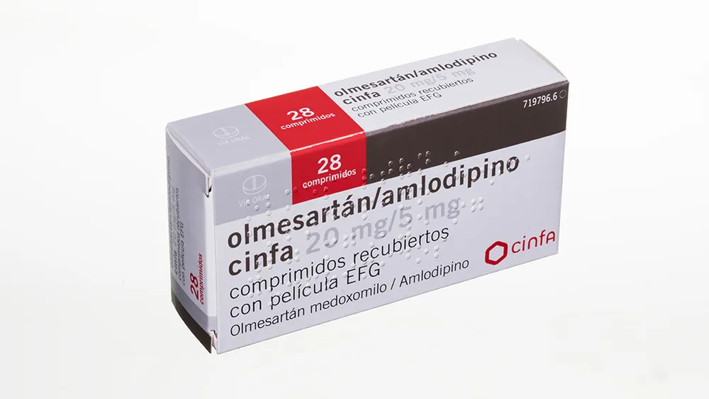 Olmesartan/amlodipine CINFA 20 mg/5 mg film-coated tablets EFG tablets, film-coated