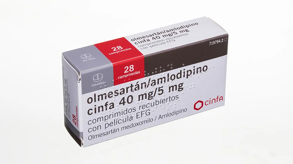 Olmesartan/amlodipine CINFA 40 mg/5 mg film-coated tablets EFG tablets, film-coated