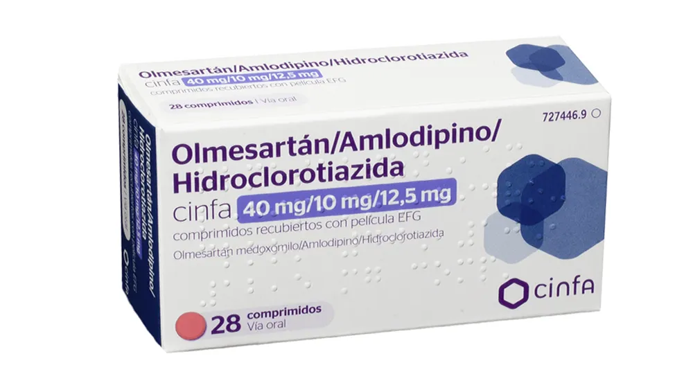Olmesartan/amlodipino/idroclorotiazide Cinfia 40 mg/10 mg/12,5 mg compresse rivestite con film EFG compresse, rivestite con film