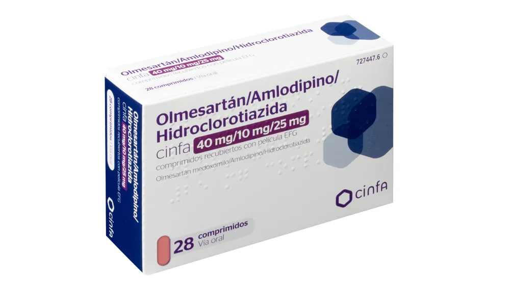Olmesartan/amlodipino/idroclorotiazide Cinfa 40 mg/10 mg/25 mg compresse rivestite con film EFG compresse, rivestite con film