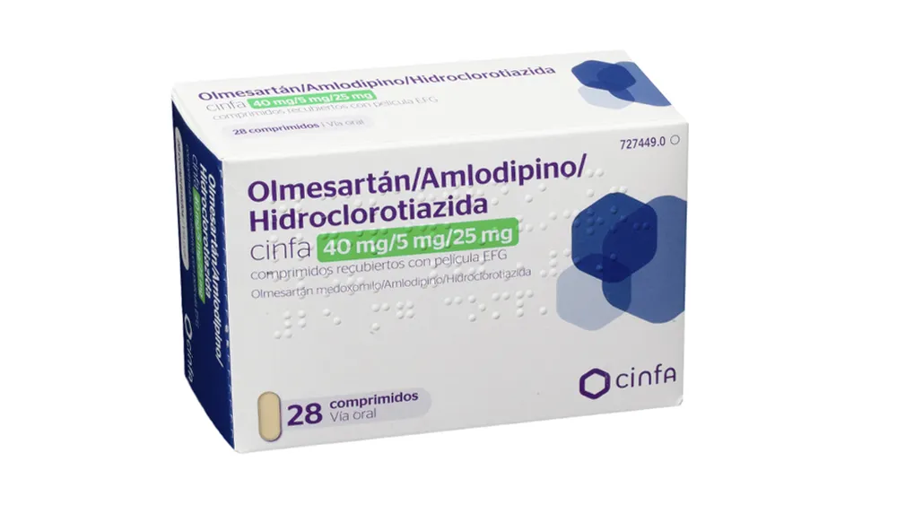 Olmesartan/amlodipine/hydrochlorothiazide Cinfa 40 mg/5 mg/25 mg film-coated tablets EFG tablets, film-coated