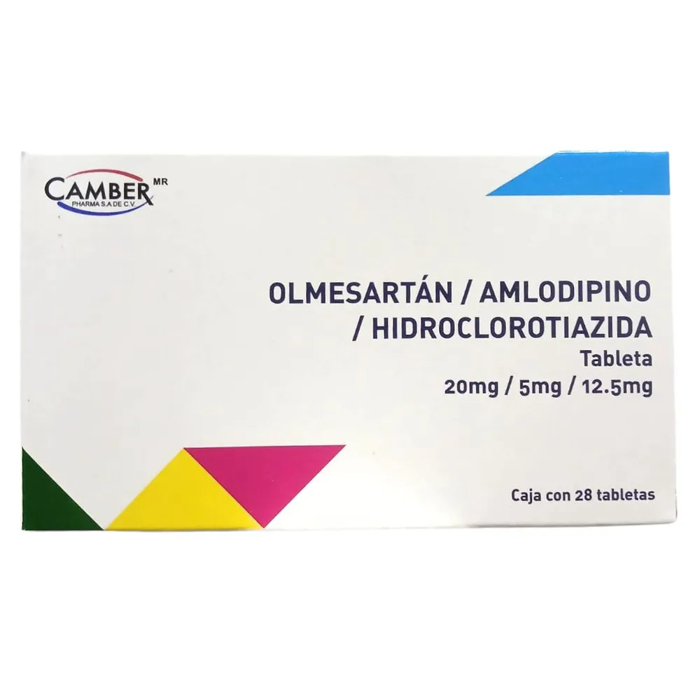 Olmesartan/amlodipine/hydrochlorothiazide Kern Pharma 20 mg/5 mg/12.5 mg film-coated tablets EFG tablets, film-coated