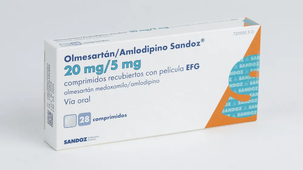 Olmesartan/amlodipine Sandoz 20 mg/5 mg film-coated tablets EFG tablets, film-coated