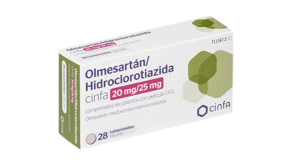 Olmesartan/hydrochlorothiazide Cinfa 20 mg/25 mg film-coated tablets EFG tablets, film-coated