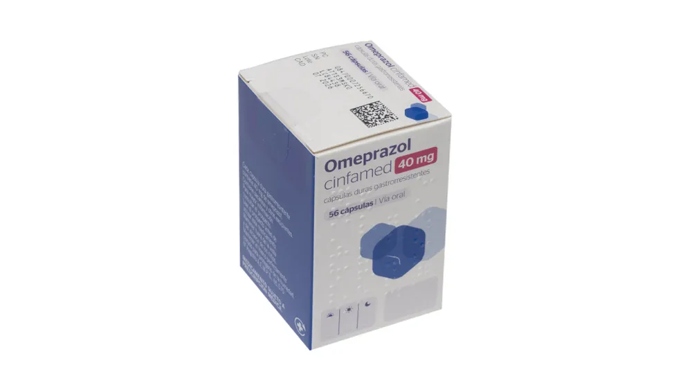 Omeprazole Cinfamed 40 mg gastro-resistant hard capsules capsules, hard, enteric-coated