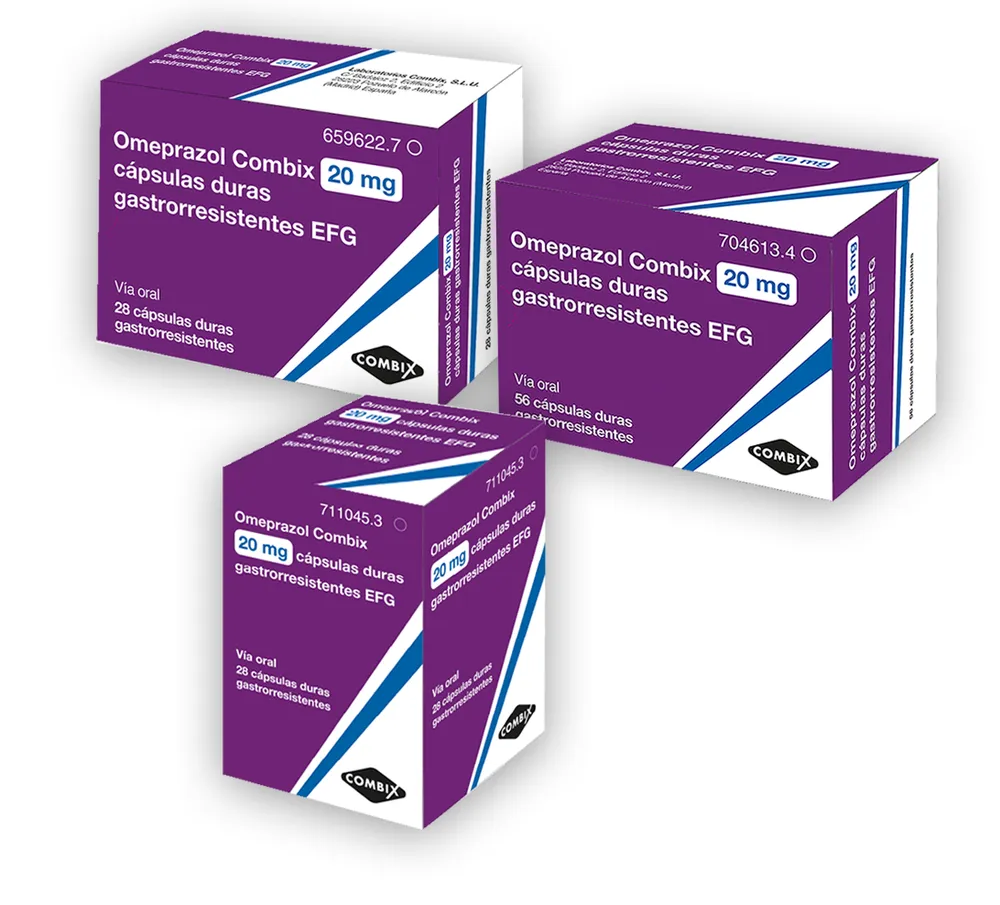 Omeprazole Combix 20 mg gastro-resistant hard capsules EFG capsules, hard, enteric-coated