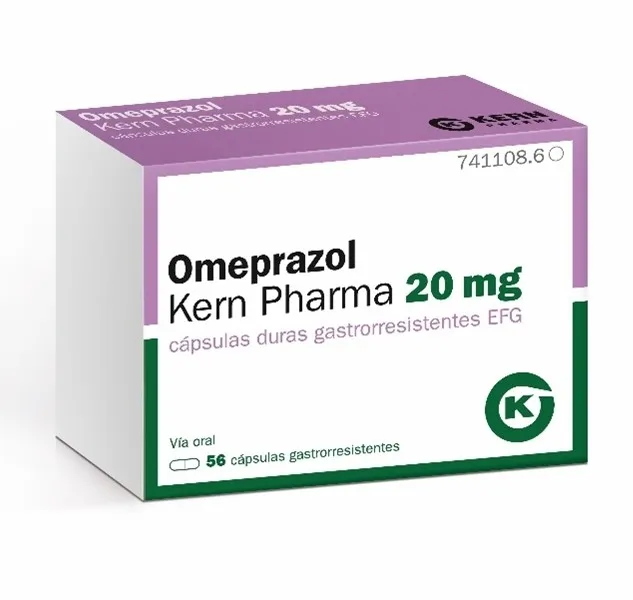 Omeprazole Kern Pharma 20 mg gastro-resistant hard capsules EFG capsules, hard, enteric-coated