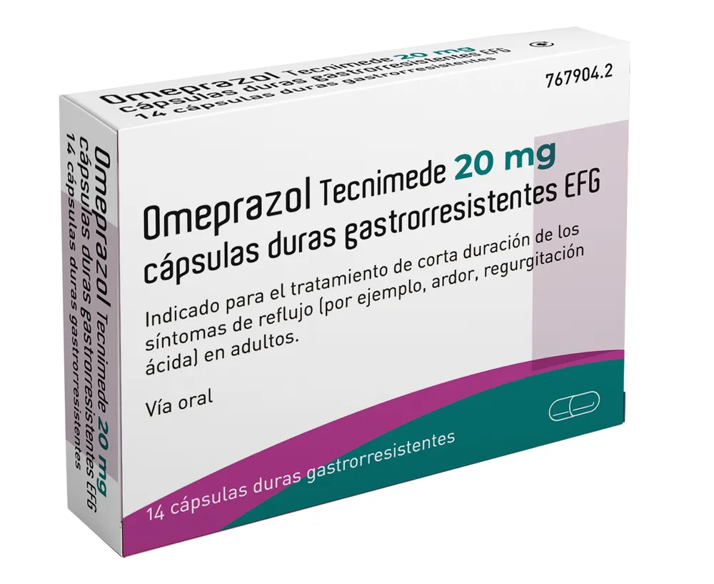 Omeprazole Tecnimede 20 mg gastro-resistant hard capsules EFG capsules, hard, enteric-coated