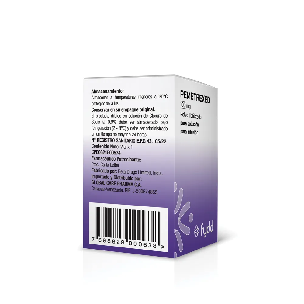 Pemetrexed Waverley 100 mg powder for concentrate for infusion solution EFG powder for concentrate for solution for infusion