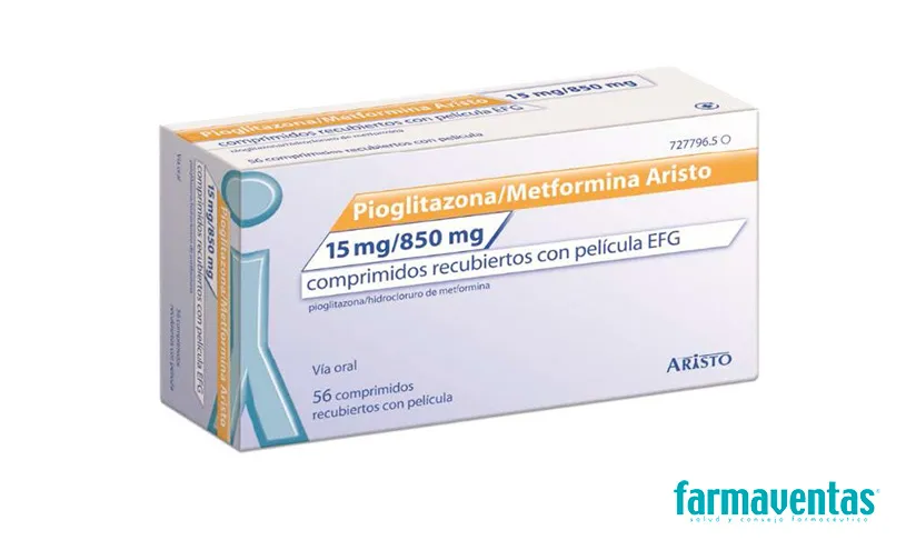 Pioglitazone/metformina Aristo 15 mg/850 mg compresse rivestite con film EFG compresse, rivestite con film